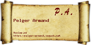 Pelger Armand névjegykártya